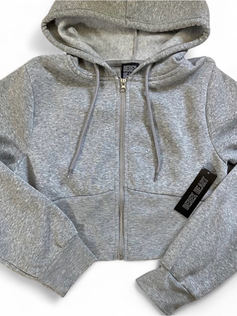 Derek Heart Heather Gray Zip-Up Hoodie with Hood